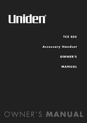 Uniden Cordless Telephone TCX 805-page_pdf